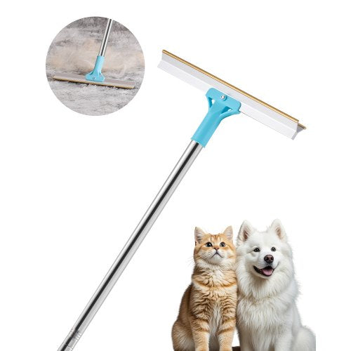 VEVOR Pet Hair Carpet Rake, 35.83-55.51 in Adjustable Long Handle Pet Hair Removal Broom, Reusable Advanced Lint Remover Scraper Dog Cat Fur Cleaning,