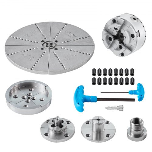 VEVOR KP965 Lathe Chuck, 4-Jaw 96 mm Diameter, Metal Lathe Chuck Turning Machine Accessories with 5 Sets of Jaws, Self-centering Tool, for Precision M