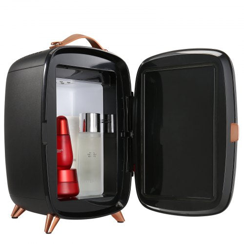 Vevor Mini Fridge, 6L Skincare Fridge with LED light and HD Mirror, AC-DC Makeup Fridges for Skin Care, Cosmetic Storage, Chill Face Mask Drink,  Smal