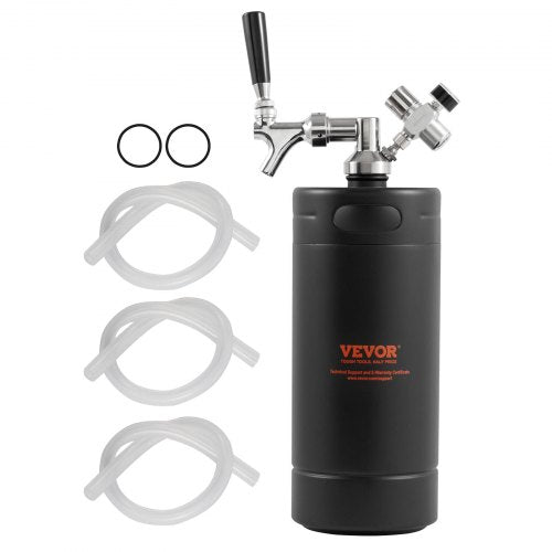 VEVOR Beer Growler Tap System, 128Oz 4L Mini Keg, 304 Stainless Steel Pressurized Beer Growler, Keg Growler with Pressure Display, CO2 Regulator Fauce