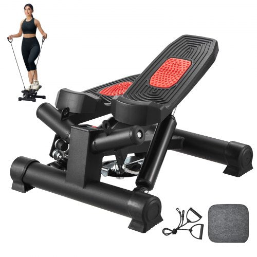 VEVOR Stair Stepper, Mini Stepper for Exercise at Home, Hydraulic Fitness Twist Stepper with Resistance Bands, Full Body Workout Cardio Equipment, Sta