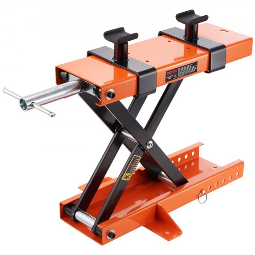 VEVOR Motorcycle Lift, 500 kg Motorcycle Center Scissor Lift Jack with Saddle & Safety Pin, Steel Motorcycle Jack Hoist Stand for Street Bikes, Cruise