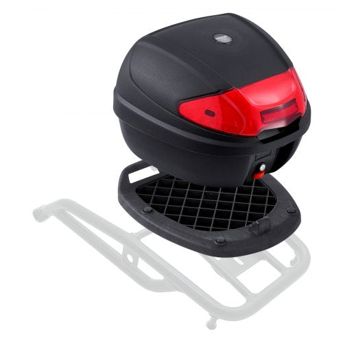 VEVOR Motorcycle Top Case, Universal Durable PP Material Motorbike Tail Box with Reflective Panel, 38L Waterproof Detachable Motorcycle Top Box with M