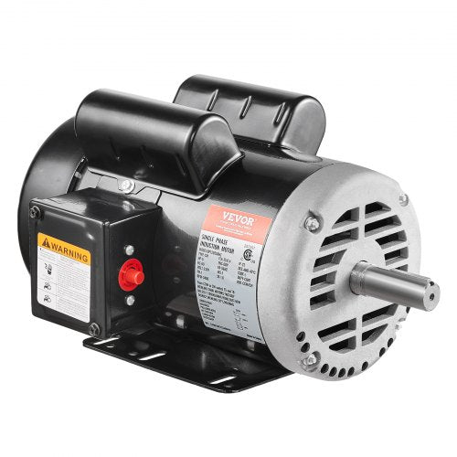 VEVOR 5HP Air Compressor Electric Motor, 230V 25 Amps, 56HZ Frame 3450RPM, 7-8" Keyed Shaft, 2.25" Shaft Length, Single Phase, CCW-CW (Factory Setting