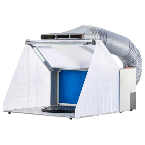 VEVOR Airbrush Spray Booth, Portable Hobby Airbrush Paint Spray Booth Kit with LED Lights, Exhaust Fan and Exhaust Extension Hose, Airbrush Paint Boot