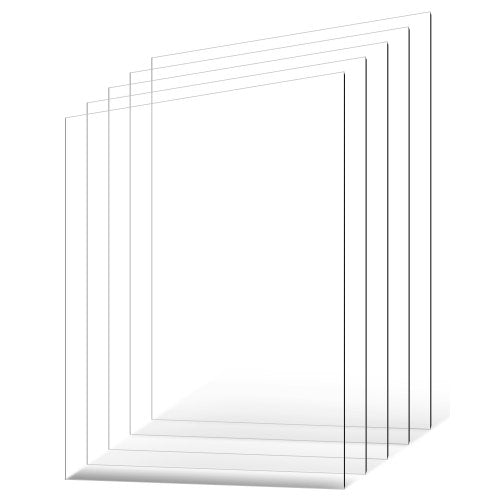VEVOR PET-Plexiglass Sheets, 5-Pack Plastic Sheet, 24 x 36 Inch 0.04 Inch Thick Transparent Clear Flexible Plastic Panels for Craft, Replacement Pictu
