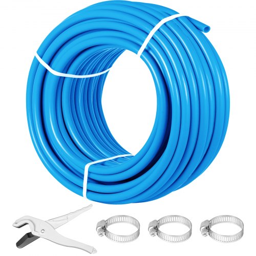 VEVOR Pex Tubing, 1" Pex Pipe 300ft Flexible Pex Hose Non Oxygen Barrier Pex Tube Coil 80-160psi Pex Water Line Blue Pex Piping for Hot & Cold Water P