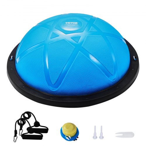 VEVOR Half Exercise Ball Trainer, 23 inch Balance Ball Trainer, 660 lbs Capacity Stability Ball, Yoga Ball with Resistance Bands and Pump, Strength Fi