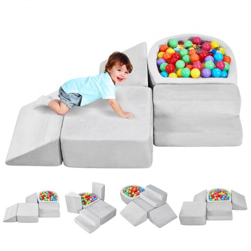 VEVOR Climbing Toys, 5-Piece Set, Foam Climbing Blocks for Toddlers 6 Months to 3 Years, Baby Climbing Blocks with Ball Pit (Balls Not Included), Indo