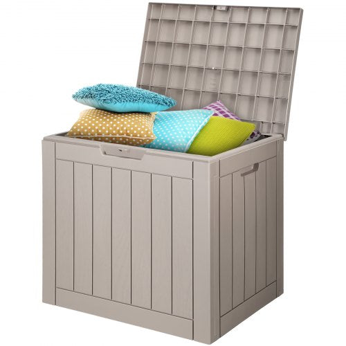 VEVOR Outdoor Storage Box, 31 Gallon Resin Deck Box, Backyard Outside Toy and Towel Storage Cabinet Waterproof, for Patio Furniture Cushions, Garden T