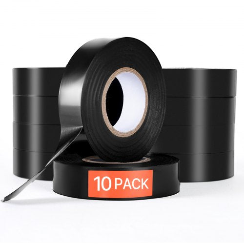 VEVOR 600V Electrical Tape, 10 Rolls, 3-4 in x 66 ft General Purpose PVC Insulating Wire, 0℉ to 221℉ Flame Retardant, Waterproof, Secure Adhesion, Wea