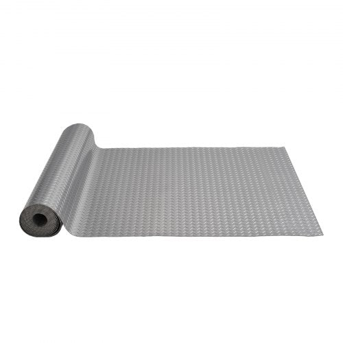 VEVOR Garage Floor Mat 4.9x13ft Vinyl Garage Flooring Roll Anti-Slide Diamond Texture Silver Garage Mats for Under Car 63.7sqft Covering Space DIY PVC