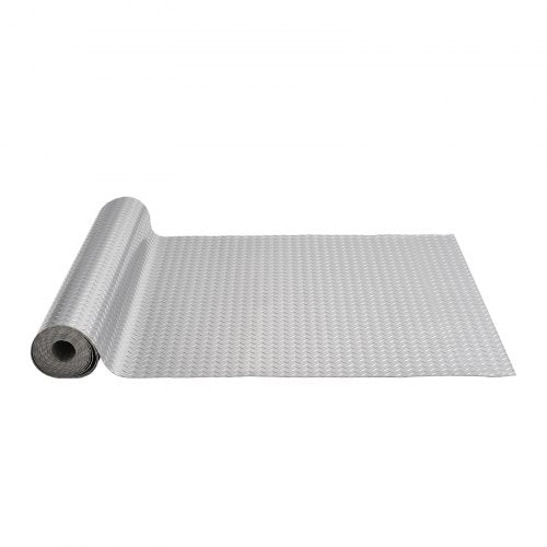VEVOR Garage Floor Mat 4.9x19ft Vinyl Garage Flooring Roll Anti-Slide Diamond Texture Silver Garage Mats for Under Car 93 sqft Covering Space DIY PVC 