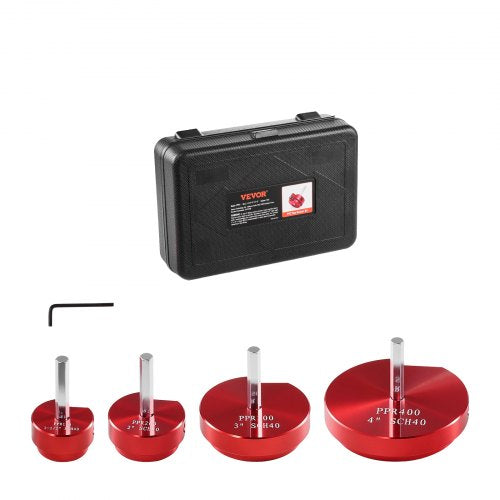 VEVOR PVC Pipe Reamer Kit, Aluminum Alloy, PVC Pipe Fitting Reamer Plumbing Tools Kit, PVC Socket Saver for SCH 40 ABS, PVC Pipe, Contains 3-2", 2", 3
