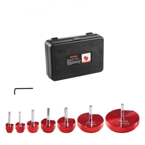 VEVOR PVC Pipe Reamer Kit, Aluminum Alloy, PVC Pipe Fitting Reamer Plumbing Tools Kit, Socket Saver for SCH 40, Contains 3-4", 1", 5-4'', 3-2", 2", 3"