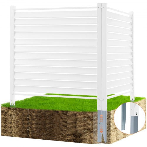 VEVOR 48" W x 48" H Vinyl Privacy Fence Panels, Air Conditioner Fence, Outdoor Privacy Screens for Trash Can, Pool Equipment Enclosure, Privacy Screen