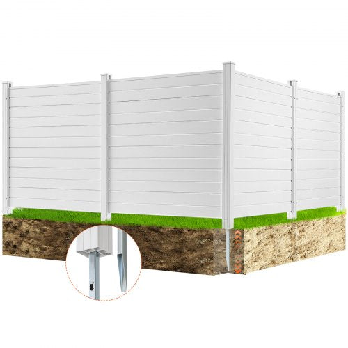 VEVOR Outdoor Privacy Screens, 50" W x 50" H Air Conditioner Fence, Pool Equipment Enclosure, Horizontal Vinyl Privacy Fence, Perfect to Enclose Trash