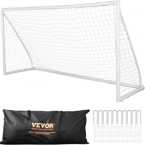 VEVOR Portable Soccer Goal, 3.7x1.8M Soccer Net, Adults Kids Backyard Soccer Net, Large Practice Soccer Net, Youth Training Soccer Goal Set, All-Weath