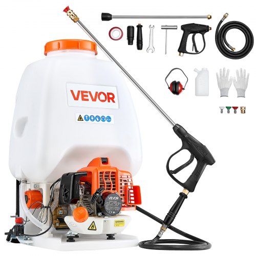 VEVOR Gas Powered Backpack Sprayer, 26.5CC 0.9HP Engine, Garden Sprayer with 6.5 Gallon Tank, Large Area Coverage, Lawn Spraying Machine with 24 in Wa