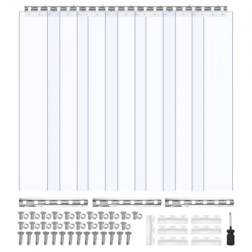 VEVOR Strip Curtain PVC Door Curtain 106.7x213.4 cm Cooler Freezer Clear Plastic