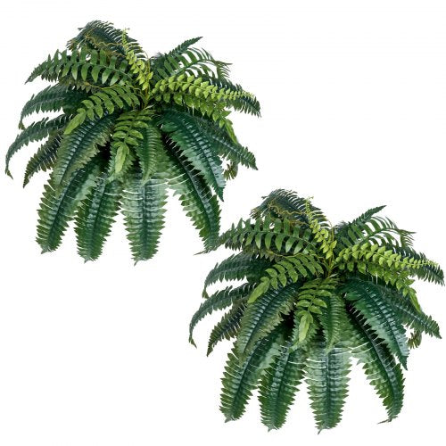 VEVOR Artificial Ferns 2 Pcs, Natural Spread Diameter 35-39 Inch, Large Hanging Artificial Boston Ferns, Fake Plant Wall Decor with 35 Branches, Faux