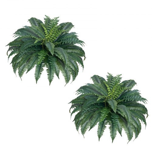 VEVOR Artificial Ferns 2 Pcs, Natural Spread Diameter 43-47 Inch, Large Hanging Artificial Boston Ferns, Fake Plant Wall Decor with 50 Branches, Faux