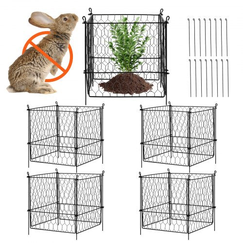 VEVOR 4 Pack Plant Protector from Animals, 13.4'' x 13.4'' Chicken Wire Plant Protector, Plant Cages for Outdoor Plants, Flowers & Vegetables, Keeps B