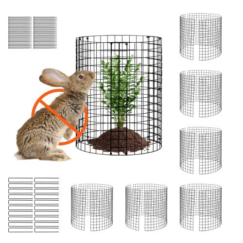 VEVOR 6 Pack Plant Protector from Animals, 12.6'' Dia. x 14'' H Chicken Wire Plant Protector, Plant Cages for Outdoor Plants, Flowers & Vegetables, Ke