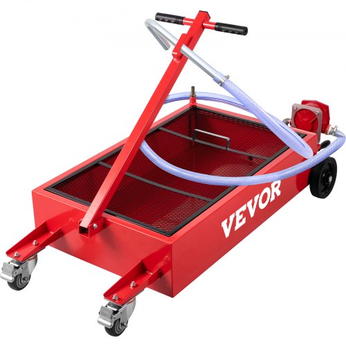 VEVOR Oil Drain Pan 20 Gallon Oil Drain Tank, 76L Low Profile Oil Drain Pan, Large Capacity Oil Change Pan, Foldable Hand, with Pump, Hose, Swivel Cas