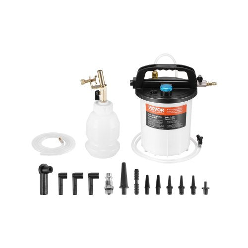 VEVOR Brake Bleeder Kit, 3L Brake Fluid Extractor with 1L Siphon Refilling Bottle & 13 Hose Connectors, Complete Brake Fluid Bleeder Kit with Extended