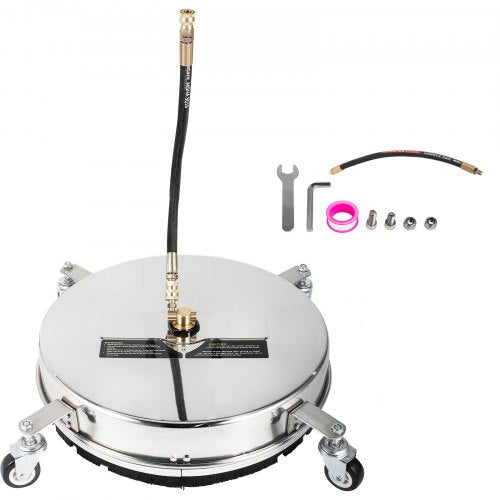 VEVOR Surface Cleaner, 4000 psi Pressure Surface Cleaner, 18" Pressure Washer Surface Cleaner 1-4" QC Pressure Washing Surface Cleaner Stainless Steel