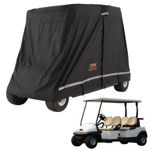 VEVOR 4 Passenger Golf Cart Cover, 600D Polyester Full Cover, Universal Fits for Most Brand Club Car Covers, Waterproof, Sunproof, and Dustproof Outdo