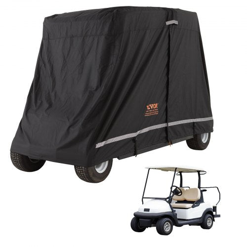 VEVOR 4 Passenger Golf Cart Cover, 600D Polyester Full Cover, Universal Fits for Most Brand Club Car Covers, Waterproof, Sunproof, and Dustproof Outdo