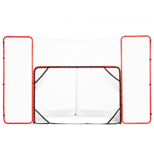 VEVOR Hockey Goal with Backstop and Targets, Street Steel Hockey Net, 72" Pro Hockey Training Goal Set, Portable Indoor Outdoor Hockey Goal with Net,