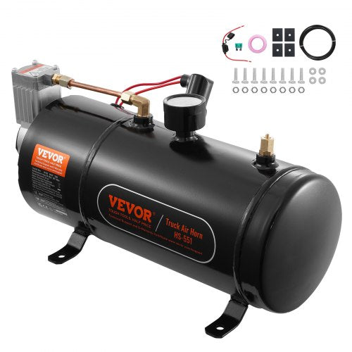 VEVOR 12V Air Compressor with Tank 0.8 Gallon-3 L, Train Horn Air Compressor, 120 psi Working Pressure Onboard Air Compressor System for Train Air Hor
