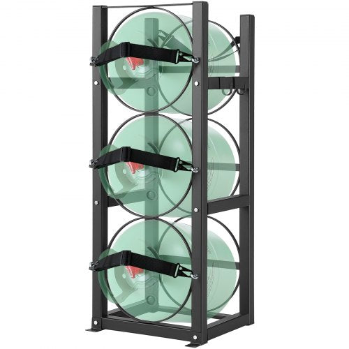 VEVOR Refrigerant Tank Rack, with 3 x 30lbs Bottle Tanks, Cylinder Tank Rack 12.79x12.99x33.07 in, Refrigerant Cylinder Rack Gas Cylinder Racks and Ho