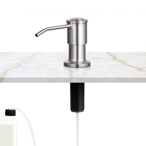 VEVOR Soap Dispenser for Kitchen Sink, Stainless Steel Built in Sink Soap Dispenser with 47" Extension Tube Kit, Countertop Dish Soap-Dispenser with 3