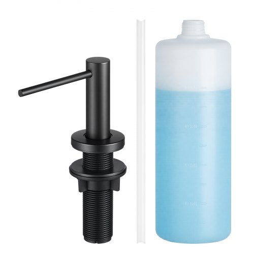 VEVOR Soap Dispenser for Kitchen Sink, Stainless Steel Built in Sink Soap Dispenser with 17OZ Refillable Bottle, Countertop Dish Soap-Dispenser with 3