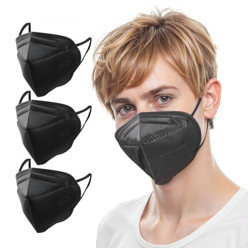 VEVOR KN95 Face Masks, 50 Pack KN95 Particulate Respirator Mask, Breathable and Disposable, Five-Layer Filtration Dust Masks, Pollen-Filtering Allergy