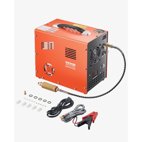 VEVOR PCP Air Compressor, 4500PSI-30Mpa PCP Airgun Compressor with Built-in Converter & Fan Cooling System, Auto Stop DC12V-AC120V Portable Paintball