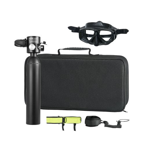 VEVOR Scuba Tank, 0.5L Portable Diving Tank with Pump, Diving Oxygen Cylinder Supports 5-10 Minutes Underwater Breathing, 98.43 ft Diving Depth, Refil
