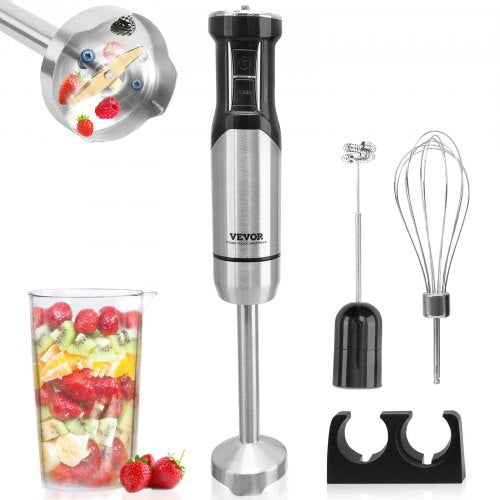VEVOR Commercial Immersion Blender, 500 Watt 12-Speed Heavy Duty Immersion Blender, Stainless Steel Blade Copper Motor Hand Mixer, Portable Mixer with