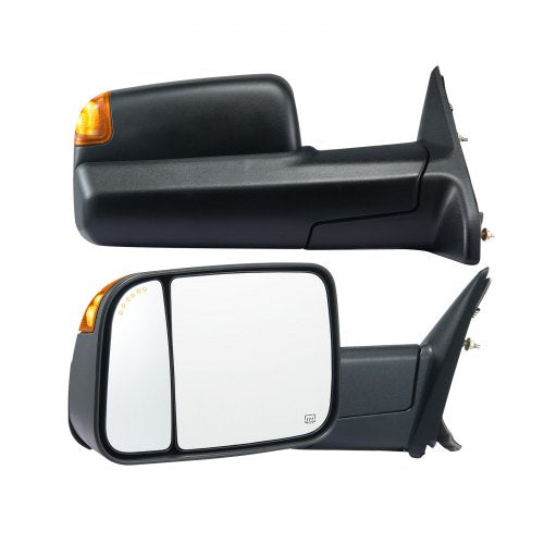 VEVOR Towing Mirrors, for 2009-2018 Dodge Ram 1500, 2010-2018 Ram 2500 3500, 2019-2023 Ram 1500 Classic Model, Power Heated with Signal Light & Puddle