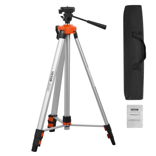 VEVOR Laser Level Tripod, ¼ x 20 Thread Mount, 27.36-68.11 inch Height Adjustment with Integrated Level Bubble Lightweight Laser Scanner Stand, Retrac