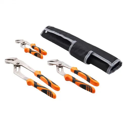 VEVOR Groove Joint Pliers Set, 3-Piece 12/10/8 inch, Heat-Treated High Carbon Steel Water Pump Pliers, Button Quick Adjustable Pliers for Home Repair, Matron Inn