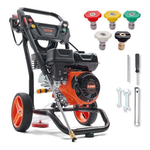 VEVOR Gas Pressure Washer, 3600 PSI 2.6 GPM, Gas Powered Pressure Washer with Copper Pump, Spray Gun and Extension Wand, 5 Quick Connect Nozzles, for