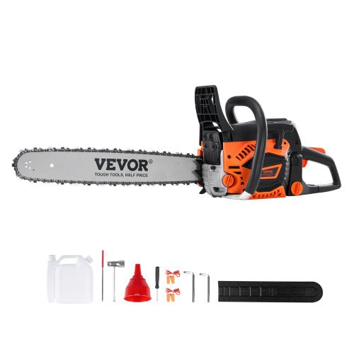 VEVOR Gas Chainsaw, 58CC 20" 3.22HP, Gasoline Powered Chain Saw, Handheld Cordless Petrol Chainsaws for Tree Wood Branch Cutting, Tree Trimming, Land