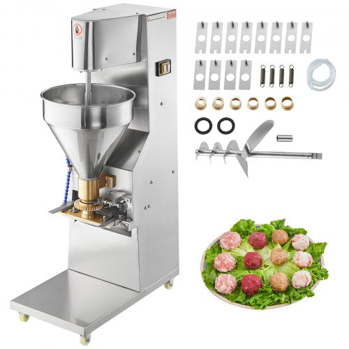 VEVOR Commercial Meatball Forming Machine, 280 PCs-min Automatic Meatball Maker, 1100W Electric Fish Beef Pork Shrimp Ball Making Tool, Stainless Stee