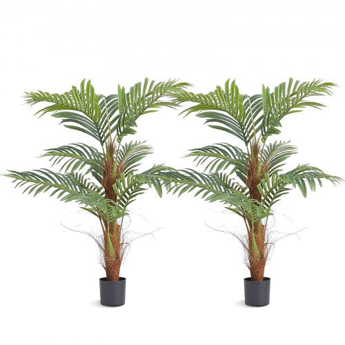 VEVOR Artificial Palm Tree, 1219mm Tall Faux Plant, Secure PE Material & Anti-Tip Tilt Protection Low-Maintenance Plant, Lifelike Green Fake Tree for