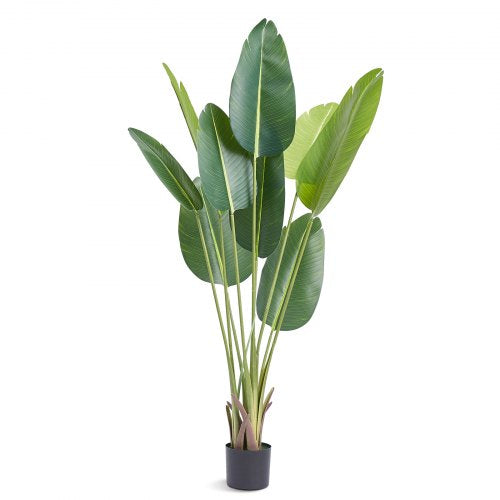 VEVOR Artificial Birds Of Paradise Tree, 1.5mTall Faux Plant, PE Material & Anti-Tip Tilt Protection Low-Maintenance Plant, Lifelike Green Fake Tree f
